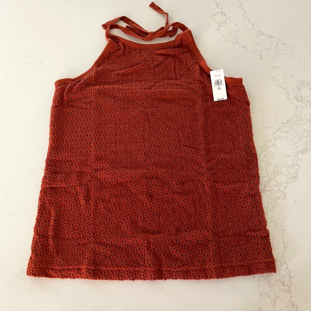 Gap Crochet Halter Tank Top Lined Copper NWT